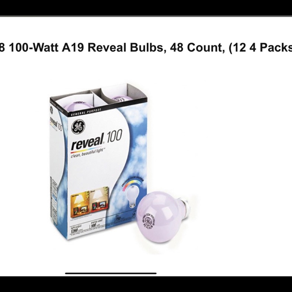 GE Reveal light bulbs 100 watts
